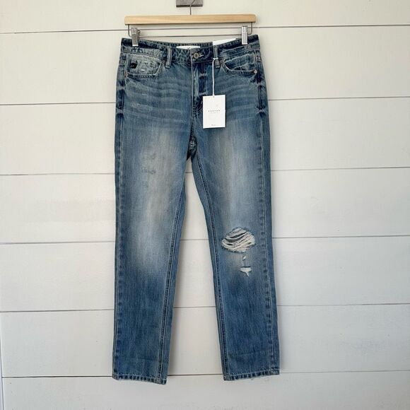 Kancan Women’s 3/25 Straight Distressed Jeans New NWT - Picture 1 of 5